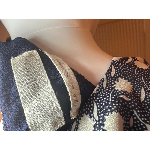 Urban Outfitters Wrap-Front Dress Navy White Size Small - Picture 10 of 12